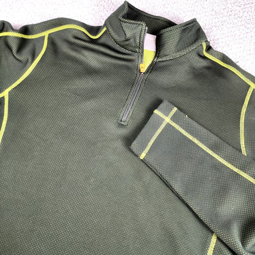 Nike Golf Pullover XL Womens Quarter Zip Fit Dry Active Top Green Neon Stitch